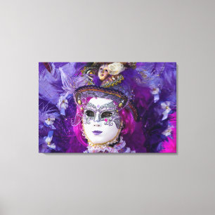Face Of A Carnival Costume, Venice Canvas Print
