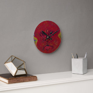 Face of a Flame  Round Clock