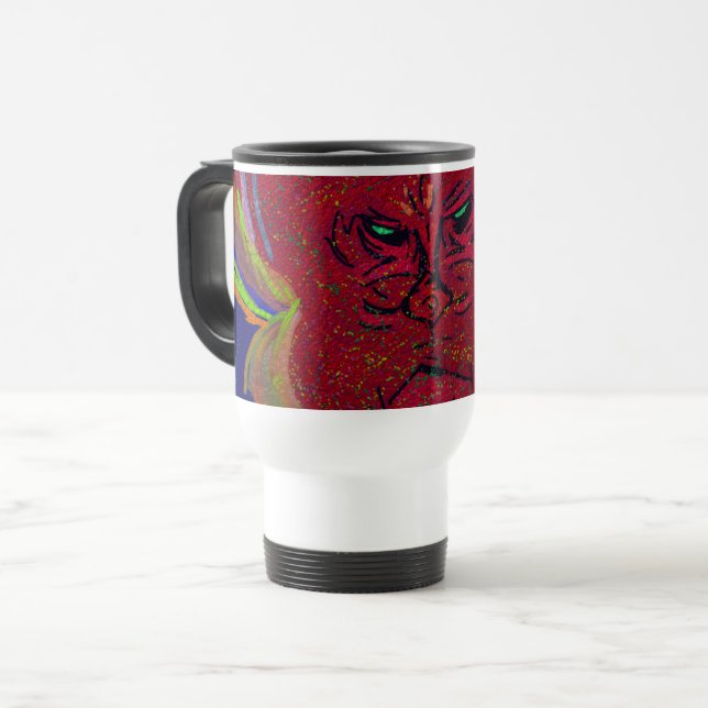 Face of a Flame Travel Mug (Front Left)