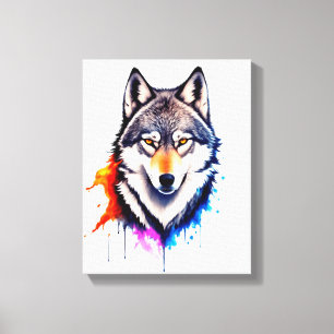 Face of a Grey Wolf Canvas Print