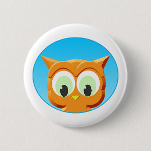 Face Of A Little Owl 2 Inch Round Button