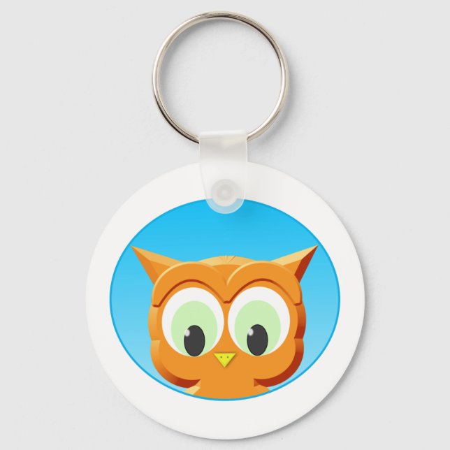 Face Of A Little Owl Keychain (Front)