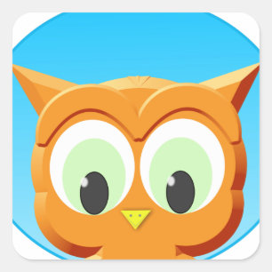 Face Of A Little Owl Square Sticker