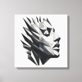 Face of a polygonal woman canvas print