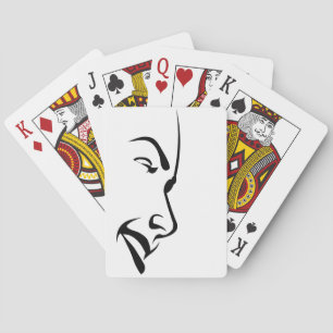 Face of a Woman Playing Cards