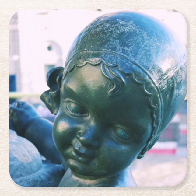Face of an Angel - Bronze Statue Coaster (Front)