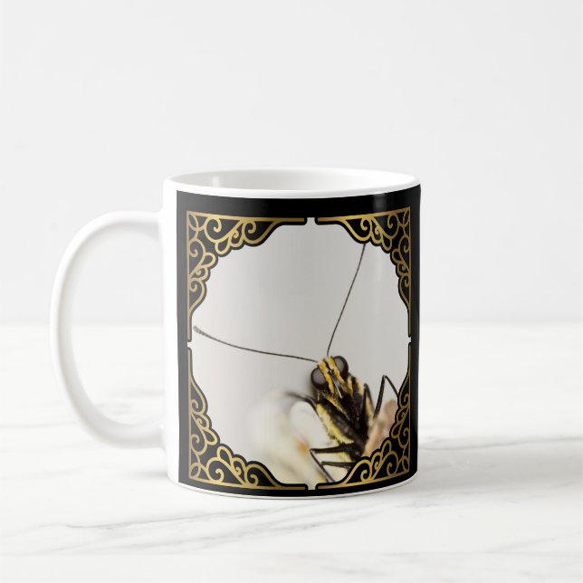 Face of Butterfly-  CloseUp Monarch Coffee Mug (Left)