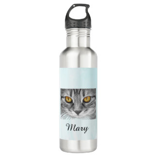 face of cat under the blue ocean 710 ml water bottle