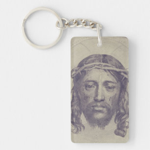 Face of Christ on St. Veronica's Veil Holy Face Keychain