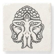 Face of Cthuda - Marble Coasters