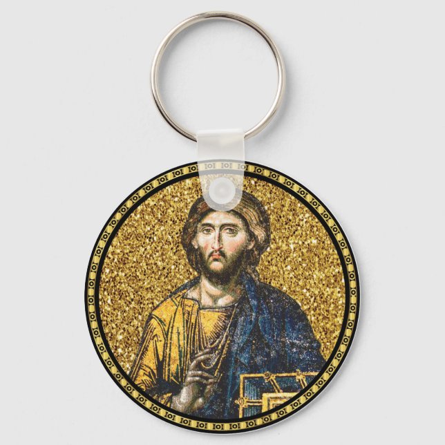 Face Of jesus Christ Orthodox Haga Sophia Icon Keychain (Front)