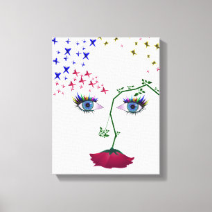 Face of Nature abstract girl face Canvas Print