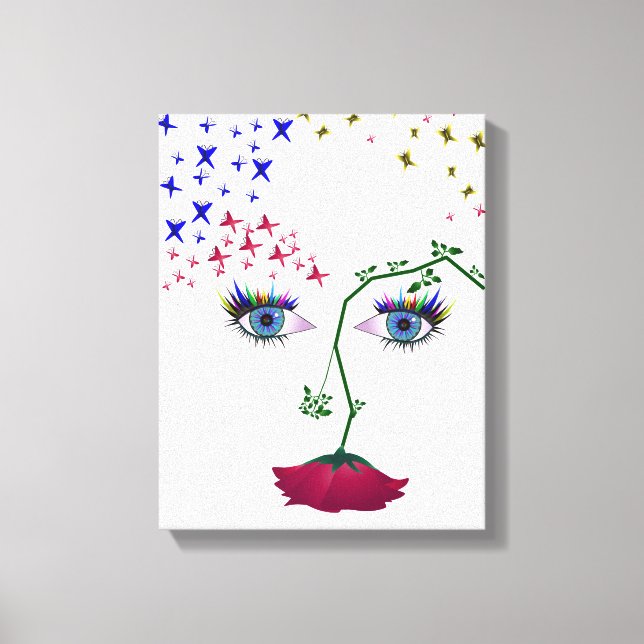 Face of Nature abstract girl face Canvas Print (Front)