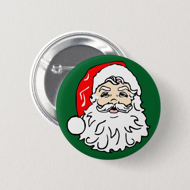 Face of Santa Claus 2 Inch Round Button (Front & Back)