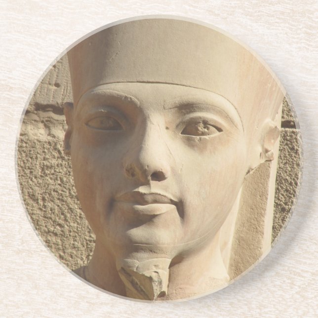 Face of Tutankhamun Sandstone Coaster (Front)