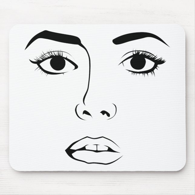 Face of Woman Mouse Pad (Front)