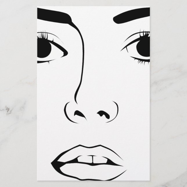 Face of Woman Stationery (Front)