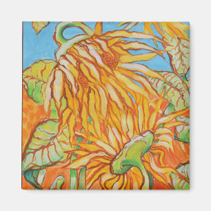 ''Face OFF''  Sunflowers by Bruce Tunis Magnet