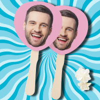 Face On Hand Fan, Custom Bachelorette Party Pink