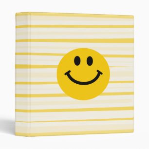 Face on sunny yellow stripes binder