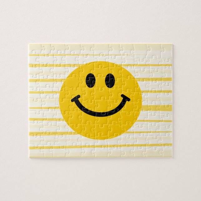 Face on sunny yellow stripes jigsaw puzzle (Horizontal)