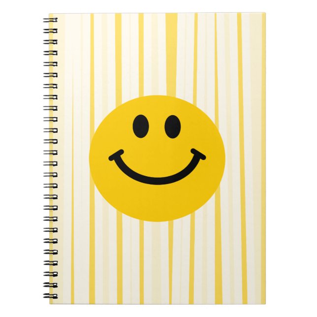 Face on sunny yellow stripes notebook (Front)