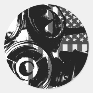 FACE PALM Retro Gas Mask Design 2 Sticker