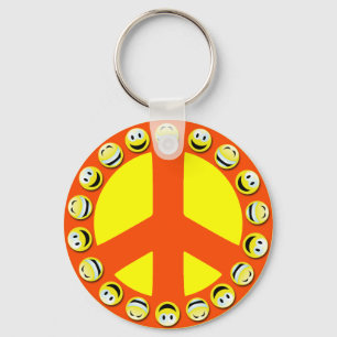 FACE PEACE SIGN KEYCHAIN