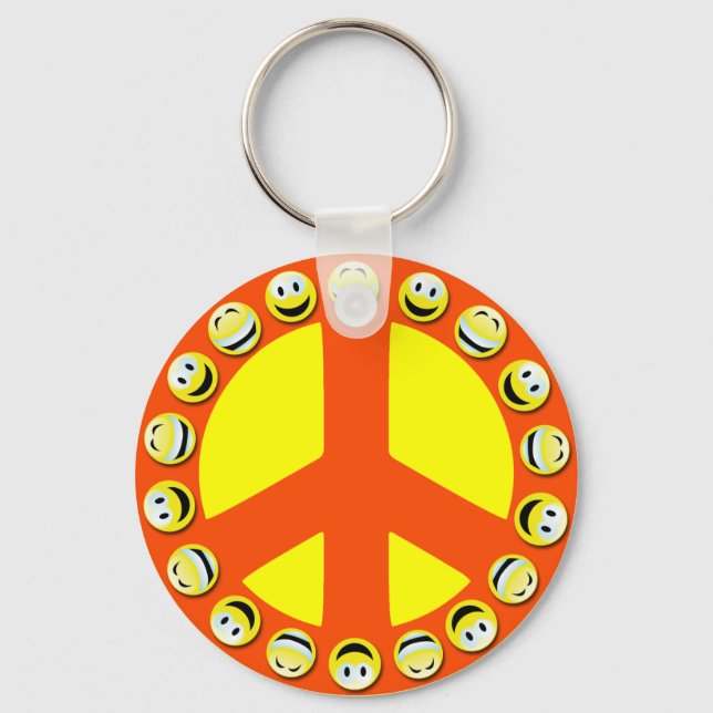FACE PEACE SIGN KEYCHAIN (Front)