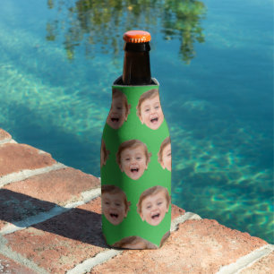Face Photo Can Cooler, Birthday Party Photo Custom Bottle Cooler