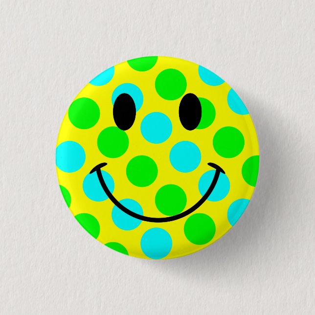 Face Polka Dots 1 Inch Round Button (Front)