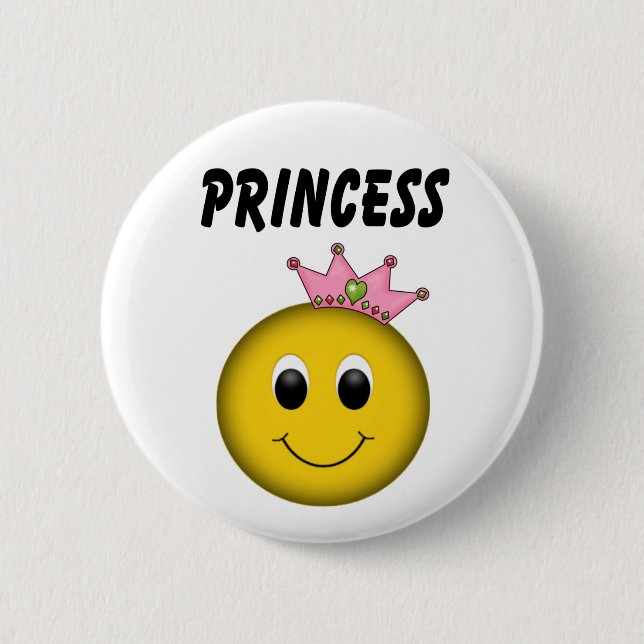Face Princess with Crown 2 Inch Round Button (Front)
