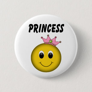 Face Princess with Crown 2 Inch Round Button