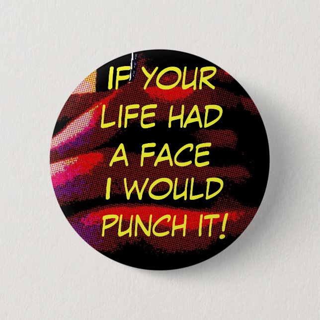 face punch 2 inch round button (Front)