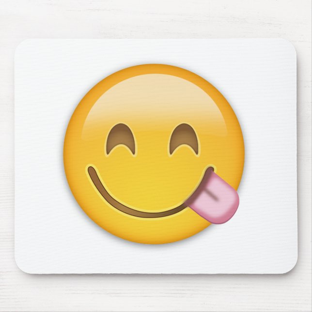 Face Savouring Delicious Food Emoji Mouse Pad (Front)