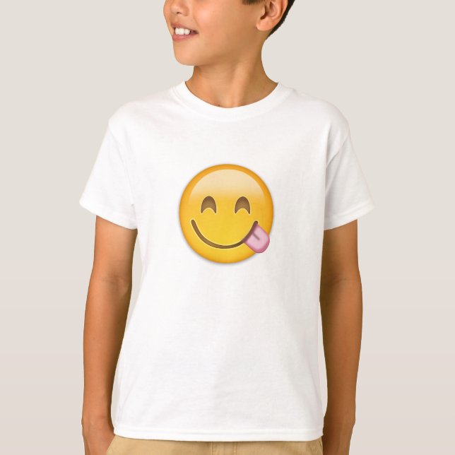 Face Savouring Delicious Food Emoji T-Shirt (Front)