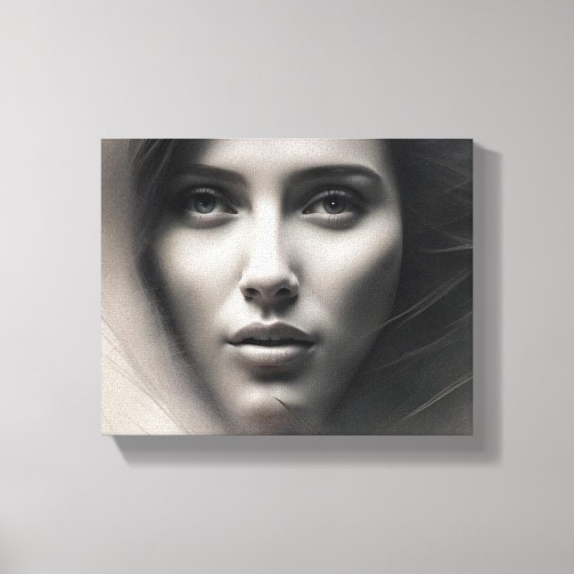 Face Sketch Canvas Print (Front)