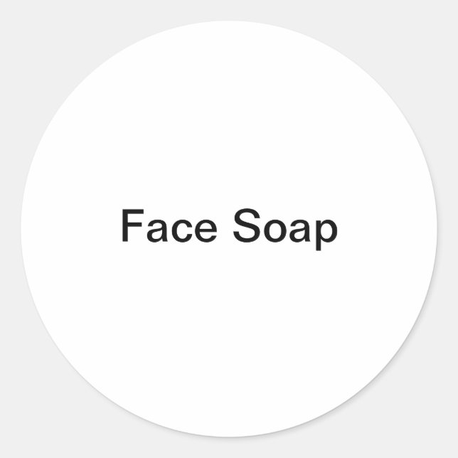 Face Soap Label/ Classic Round Sticker (Front)