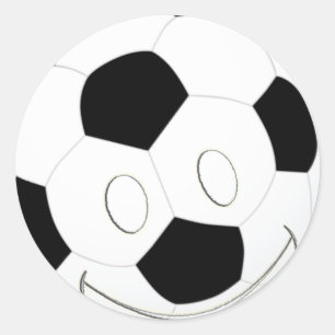 FACE SOCCER BALL CLASSIC ROUND STICKER