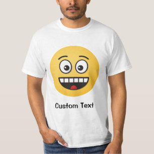 Face souriante avec T-shirt à bouche ouverte