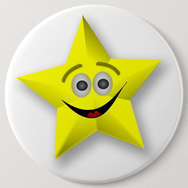 FACE STAR 6 INCH ROUND BUTTON (Front)