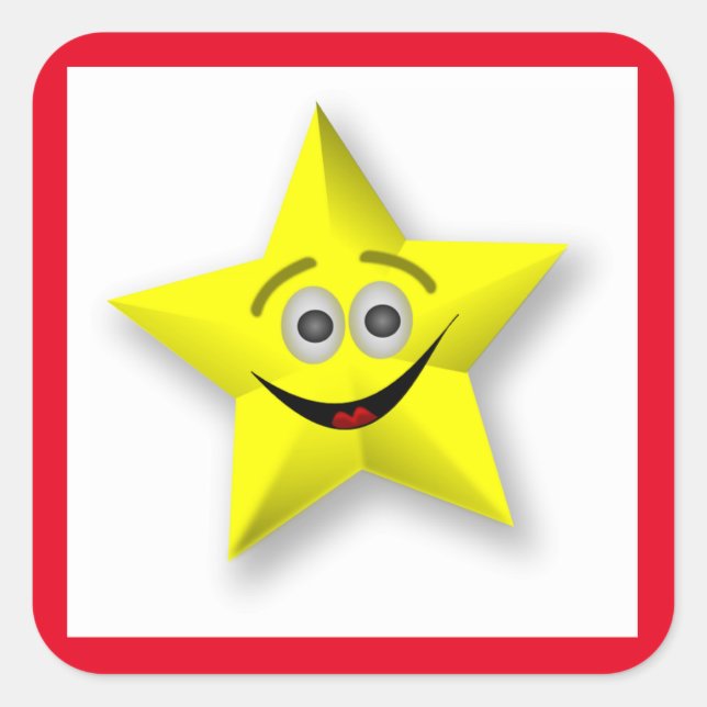 FACE STAR SQUARE STICKER (Front)