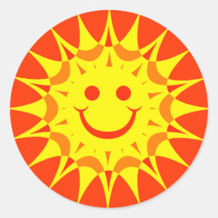 FACE SUN CLASSIC ROUND STICKER