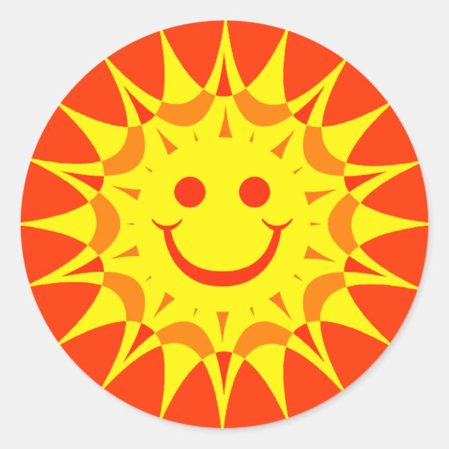 FACE SUN CLASSIC ROUND STICKER (Front)