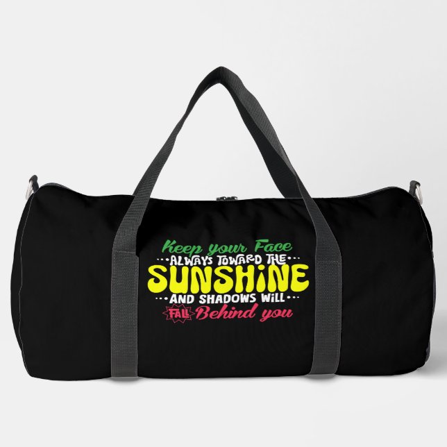 Face Sunshine Shadows Fall Behind Duffle Bag (Front)