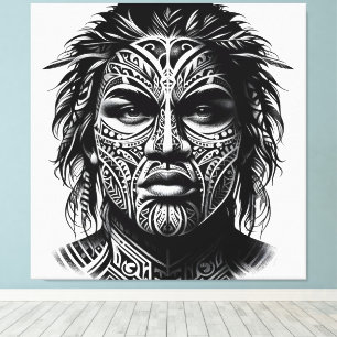 Face Tattoo Canvas Print