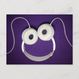 Face The Music with Happy Headphones Postcard