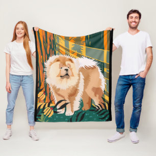 FACE THE SUN Chow fleece blanket