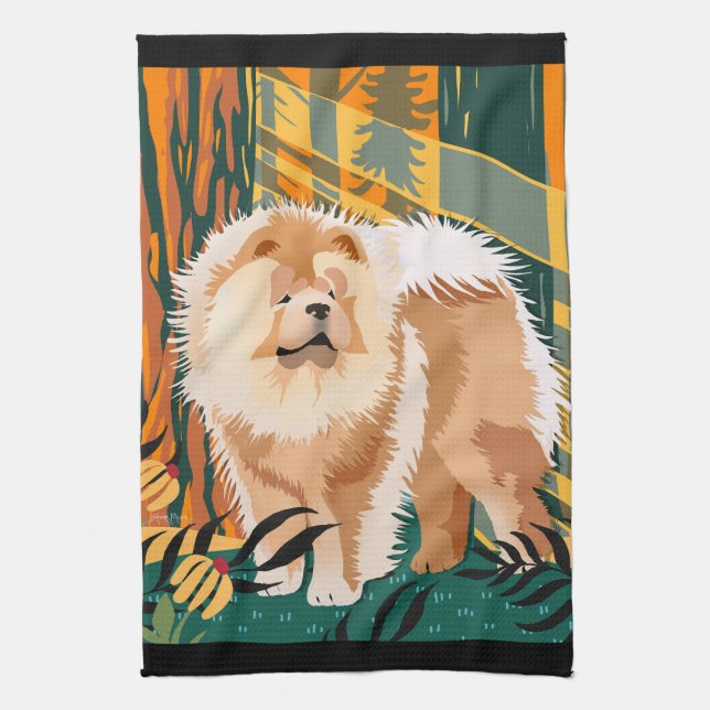 FACE THE SUN  Chow kitchen/dog show towel (Vertical)