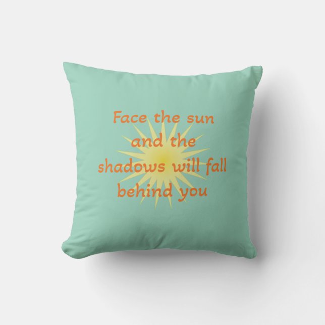 Face the sun throw pillow (Front)